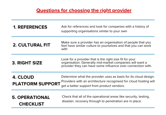 Questions for choosing the right provider